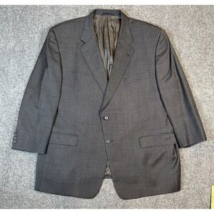 Burberry London Suit Jacket Mens 50R Dark Gray Birdseye Wool USA Blazer